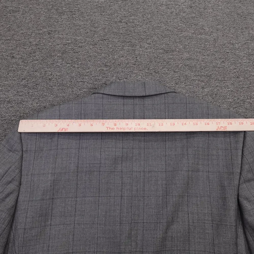 Joseph Abboud Suit Mens 44L Gray Plaid Wool 2 Button 2 Piece 38x31 Pants